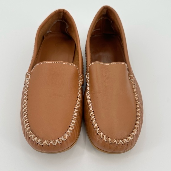 GUIMARAES Women’s Brown Leather Soft Slip On Moccasins/Loafers Size 37/6.5 - Picture 2 of 11